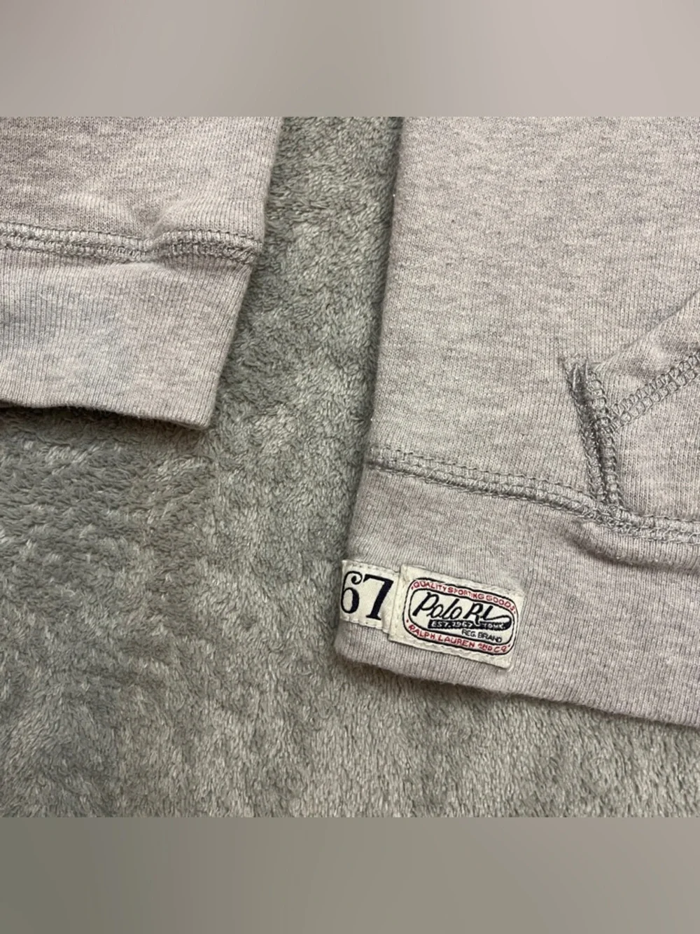 Polo Ralph Lauren Boys Hoodie Sweatshirt Gray Long Sleeve Spellout Youth Size 6